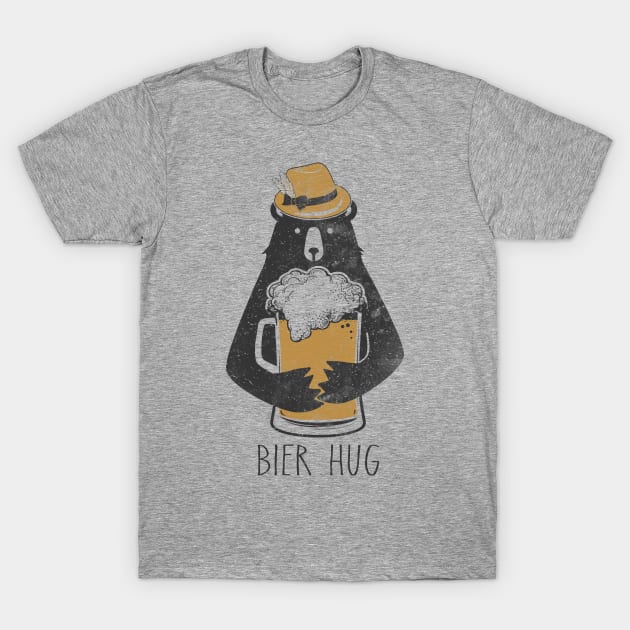 Funny Oktoberfest Bier Beer Bear Hug German Fun Party T-Shirt by bigraydesigns